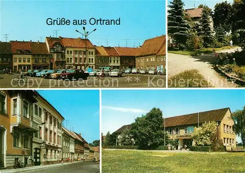 AK / Ansichtskarte Ortrand Markt Gruenanlage am Haag Elsterwerder Strasse Ortrand