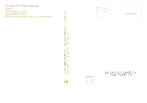 AK / Ansichtskarte Ortrand Markt Gruenanlage am Haag Elsterwerder Strasse Ortrand