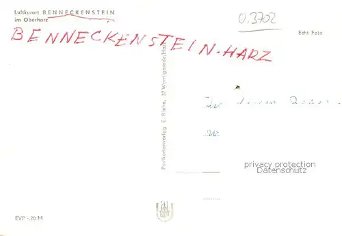 AK / Ansichtskarte Benneckenstein_Harz  Benneckenstein_Harz