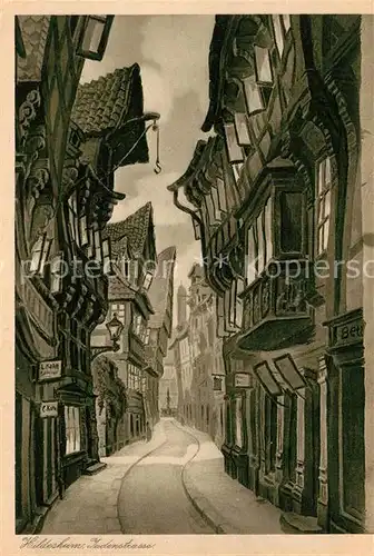 AK / Ansichtskarte Hildesheim Judenstrasse Kuenstlerkarte Hildesheim