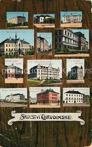 AK / Ansichtskarte Chrudim Mesfanska skola divci Obchodni akademie Gymnasium Chrudim