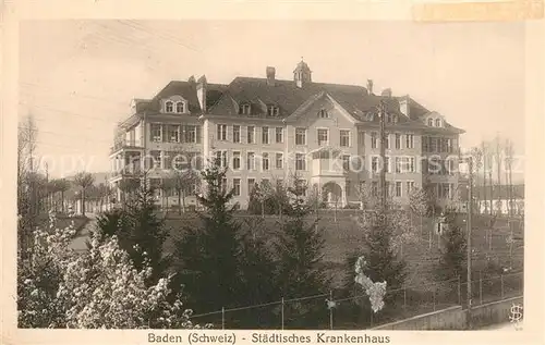 AK / Ansichtskarte Baden_AG Staedtisches Krankenhaus Baden_AG