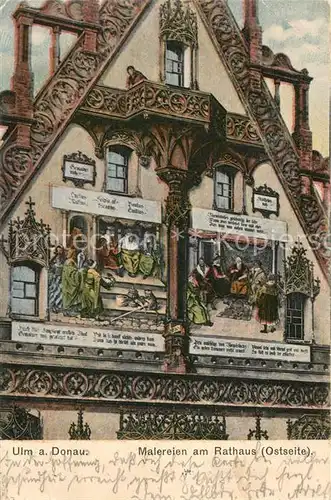 AK / Ansichtskarte Ulm_Donau Malereien Rathaus Ulm_Donau