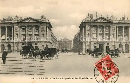 AK / Ansichtskarte Paris Rue Royale Madeleine Paris