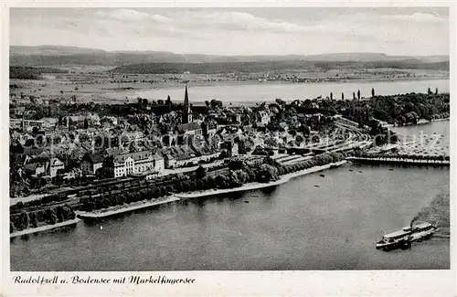 AK / Ansichtskarte Radolfzell_Bodensee Markelfingersee Fliegeraufnahme Radolfzell Bodensee