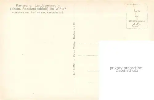 AK / Ansichtskarte Karlsruhe_Baden Landesmuseum Winter Karlsruhe_Baden
