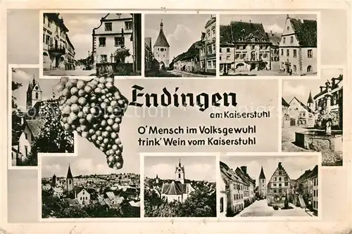 AK / Ansichtskarte Endingen_Kaiserstuhl Stadtturm Brunnen Stadtansichten Endingen_Kaiserstuhl