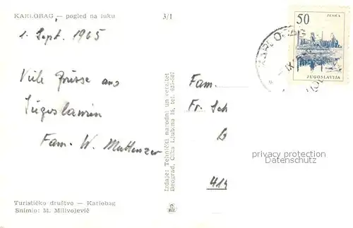 AK / Ansichtskarte Karlobag Hafen Panorama Karlobag