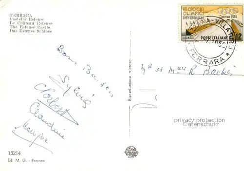 AK / Ansichtskarte Ferrara Castello Estense Ferrara