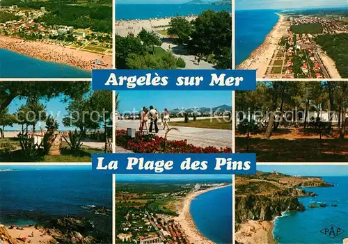 AK / Ansichtskarte Argeles sur Mer Plage des Pins Le Racou Fliegeraufnahme Argeles sur Mer