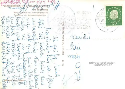 AK / Ansichtskarte Rottach Egern Berggaststaette Wallbergkapelle Zugspitze  Rottach Egern