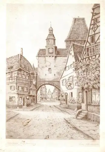 AK / Ansichtskarte Rothenburg_Tauber Roederbogen Kuenstlerkarte Fritz Hartmann Rothenburg Tauber