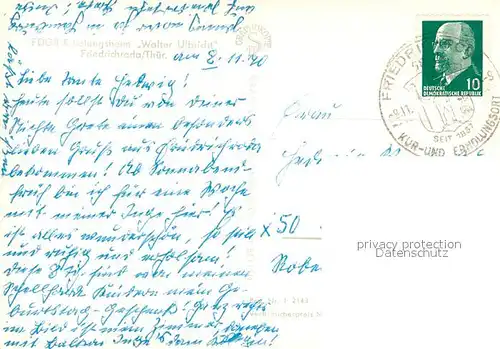 AK / Ansichtskarte Friedrichroda FDGB Erholungsheim Walter Ulbricht Friedrichroda