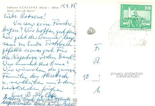 AK / Ansichtskarte Schierke_Harz Hotel Heinrich Heine Schierke Harz