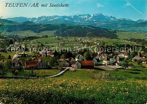 AK / Ansichtskarte Teufen_AR Panorama Saentiskette Teufen_AR