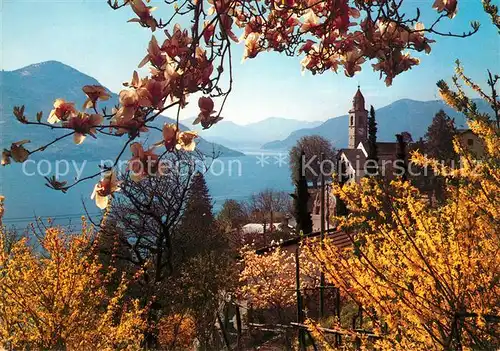 AK / Ansichtskarte Ronco_TI Kirche Panorama Ronco_TI