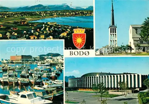 AK / Ansichtskarte Bodo Hafen Kirche Panoramen Bodo