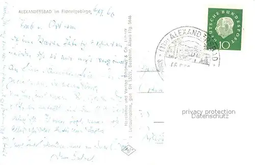 AK / Ansichtskarte Alexandersbad_Bad Fliegeraufnahme Alexandersbad_Bad