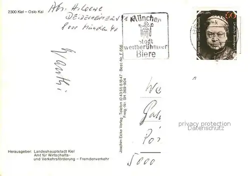 AK / Ansichtskarte Kiel Oslo Kai Fliegeraufnahme Kiel