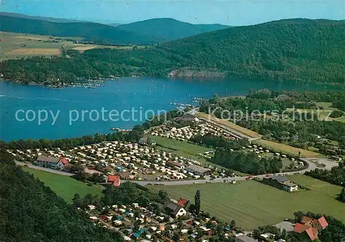 AK / Ansichtskarte Edersee Fliegeraufnahme mit Halbinsel Scheid Edersee