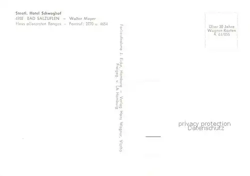 AK / Ansichtskarte Bad_Salzuflen Hotel Schwaghof Fliegeraufnahme Bad_Salzuflen