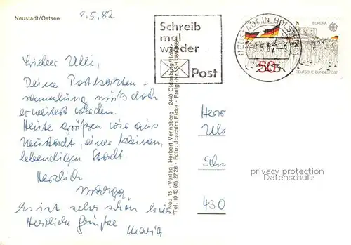 AK / Ansichtskarte Neustadt_Holstein Fliegeraufnahme Neustadt_Holstein