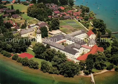 AK / Ansichtskarte Fraueninsel_Chiemsee Kloster Frauenchiemsee Fliegeraufnahme Fraueninsel Chiemsee
