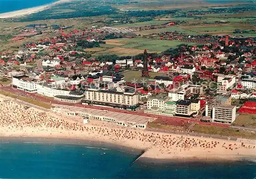 AK / Ansichtskarte Borkum_Nordseebad Fliegeraufnahme Borkum_Nordseebad