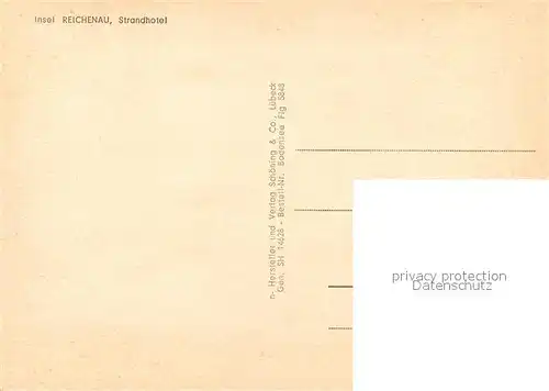 AK / Ansichtskarte Reichenau_Bodensee Fliegeraufnahme mit Strandhotel Reichenau Bodensee