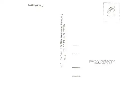 AK / Ansichtskarte Ludwigsburg_Wuerttemberg Fliegeraufnahme Ludwigsburg Wuerttemberg