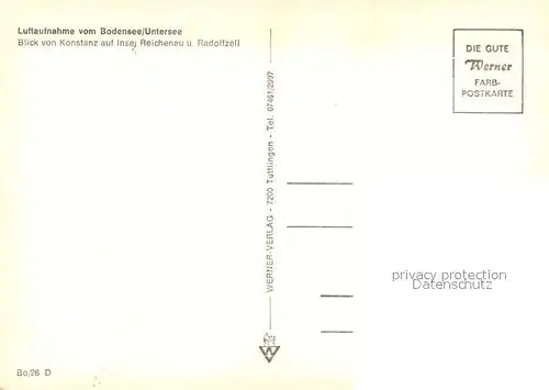 AK / Ansichtskarte Konstanz_Bodensee Fliegeraufnahme mit Reichenau und Radolfzell  Konstanz_Bodensee
