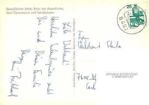 AK / Ansichtskarte Rohr_Niederbayern Fliegeraufnahme Rohr Niederbayern