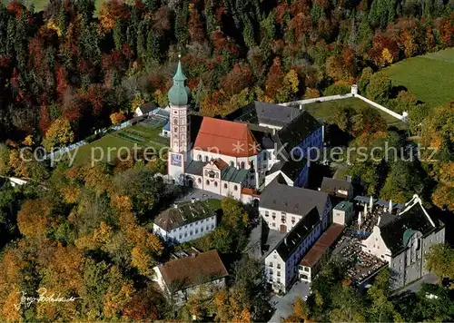 AK / Ansichtskarte Andechs Kloster Andechs Fliegeraufnahme Andechs