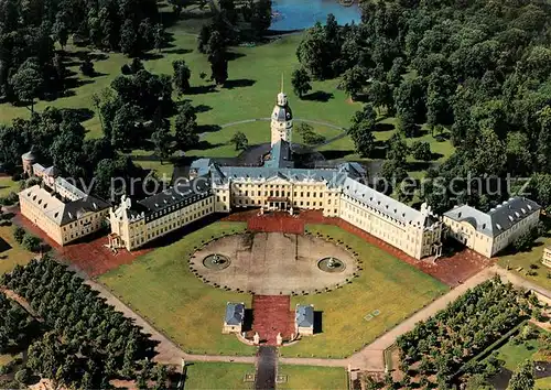 AK / Ansichtskarte Karlsruhe_Baden Badisches Landesmuseum im Karlsruher Schloss Fliegeraufnahme Karlsruhe_Baden