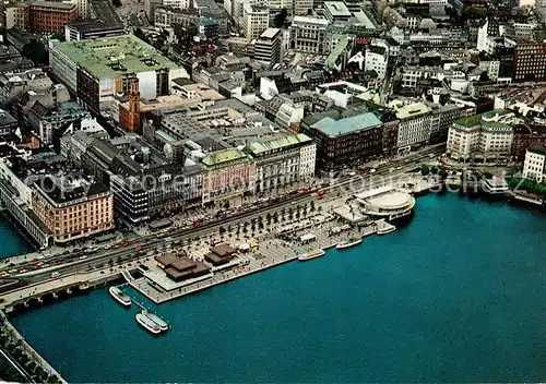 AK / Ansichtskarte Hamburg Fliegeraufnahme mit Jungfernstieg und Binnenalster Hamburg
