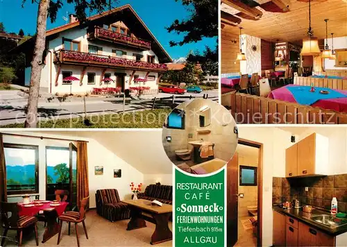 AK / Ansichtskarte Tiefenbach_Oberstdorf Ferienwohnungen Sonneck Restaurant Cafe Tiefenbach_Oberstdorf