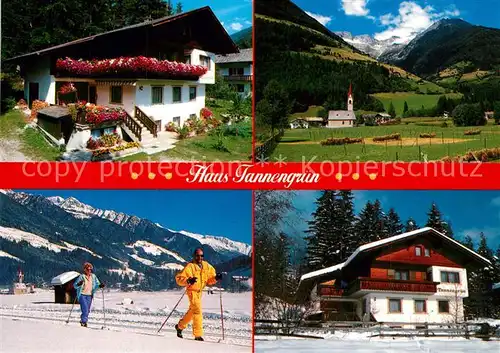 AK / Ansichtskarte St_Johann_Ahrntal Gaestehaus Pension Haus Tannengruen im Sommer und im Winter Skilanglaufloipe Alpen St_Johann_Ahrntal