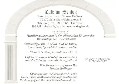 AK / Ansichtskarte Glatt Cafe im Schloss Schwarzwald Glatt