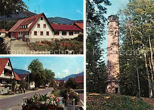 AK / Ansichtskarte Ohlsbach Gasthaus Metzgerei Zur Brandeck Ortsstrasse Aussichtsturm Schwarzwald Ohlsbach
