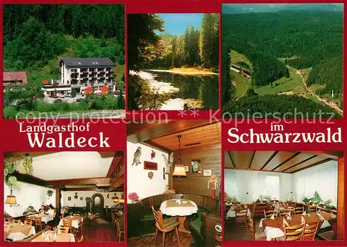AK / Ansichtskarte Poppeltal Landgasthof Waldeck Partie am Fluss Schwarzwald Fliegeraufnahme Poppeltal