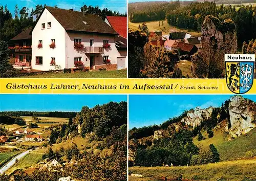 AK / Ansichtskarte Neuhaus_Bamberg Ferienwohnungen Lahner Landschaftspanorama Aufsesstal Felsen Fraenkische Schweiz Neuhaus Bamberg