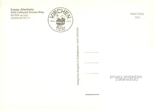 AK / Ansichtskarte Kirchen_Sieg Evang. Altenheim Luftkurort Blick auf Giebelwald Kirchen Sieg