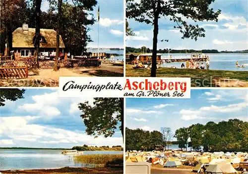 AK / Ansichtskarte Ascheberg_Holstein Campingplatz Grosser Ploener See Badestrand Gaststaette Ascheberg_Holstein