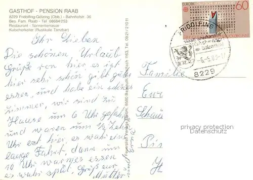 AK / Ansichtskarte Goetzing Gasthof Pension Raab Goetzing