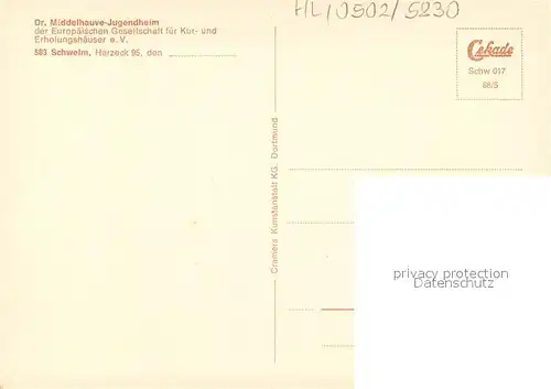 AK / Ansichtskarte Schwelm Dr Middelhauve Jugendheim Freibad Schwelm