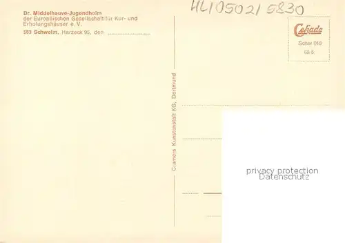 AK / Ansichtskarte Schwelm Dr Middelhauve Jugendheim Freibad Schwelm