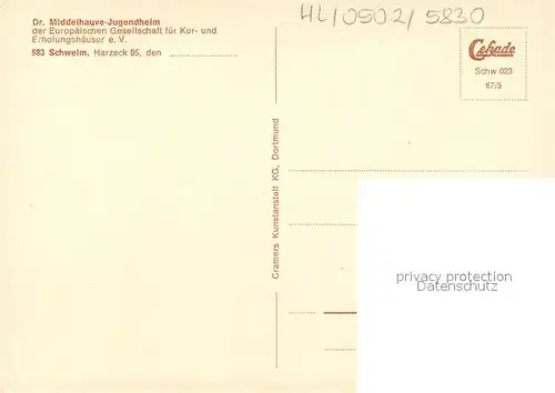 AK / Ansichtskarte Schwelm Dr Middelhauve Jugendheim Freibad Schwelm