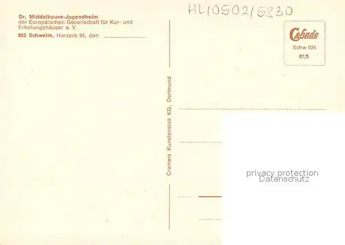 AK / Ansichtskarte Schwelm Dr Middelhauve Jugendheim Freibad Turnhalle Schwelm