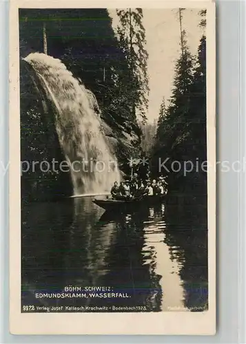 AK / Ansichtskarte Boehmische_Schweiz Edmundsklamm Wasserfall Boehmische Schweiz