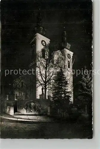 AK / Ansichtskarte Donaueschingen Stadtkirche bei Nacht Donaueschingen
